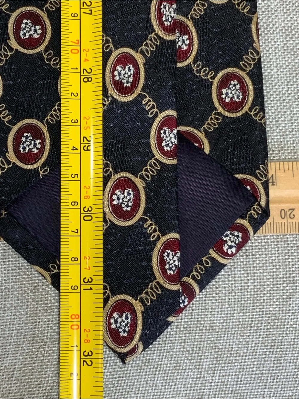 Vintage XMI Silk Medallion Wide Extra Long Tie USA Made